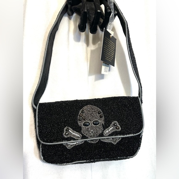 ☠️🖤MADE IN INDIA VIRAL Skull Beaded Shoulder Bag🖤☠️NWT - Picture 6 of 15